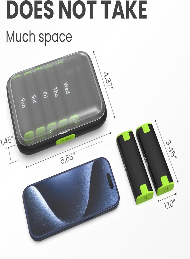 Rabbonix Weekly Medicine Organizer Box 02 Times a Day, Daily Tablets Container Case Travel Pill Box For 07 days | Apple Green | 01 Pcs - Image 4